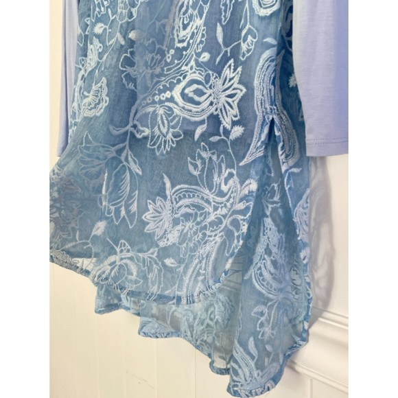 Soft Surroundings 100% Silk Lace whimsical Fairy Romantic Tunic Top Large h42 - Picture 11 of 14